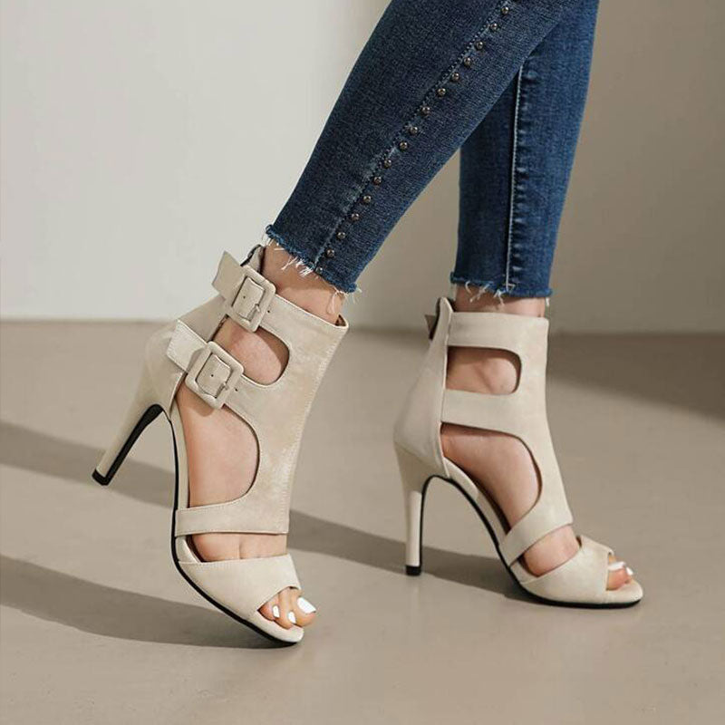 Women's Pink Customized Dance Heels Rubber Sole Peep Toe Lace-up Jazz Shoes Dance Boots