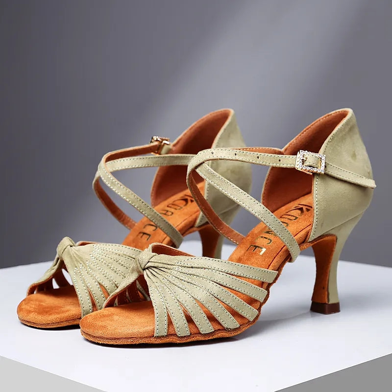 KCDANCE Women's Suede 3.5cm Heel With Lace-up Teaching & Practice Dance Shoes