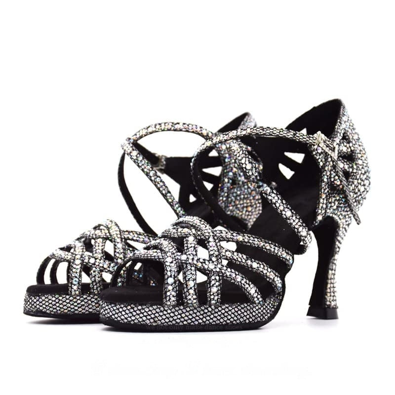 Women's Gold Customized Heel Sparking Glitter Jazz Shoes Dance Heels Boots