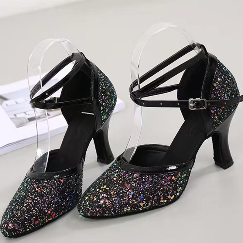 Women's Apricot Real Leather Customized Heel Ballroom Dance Shoes Character Shoes