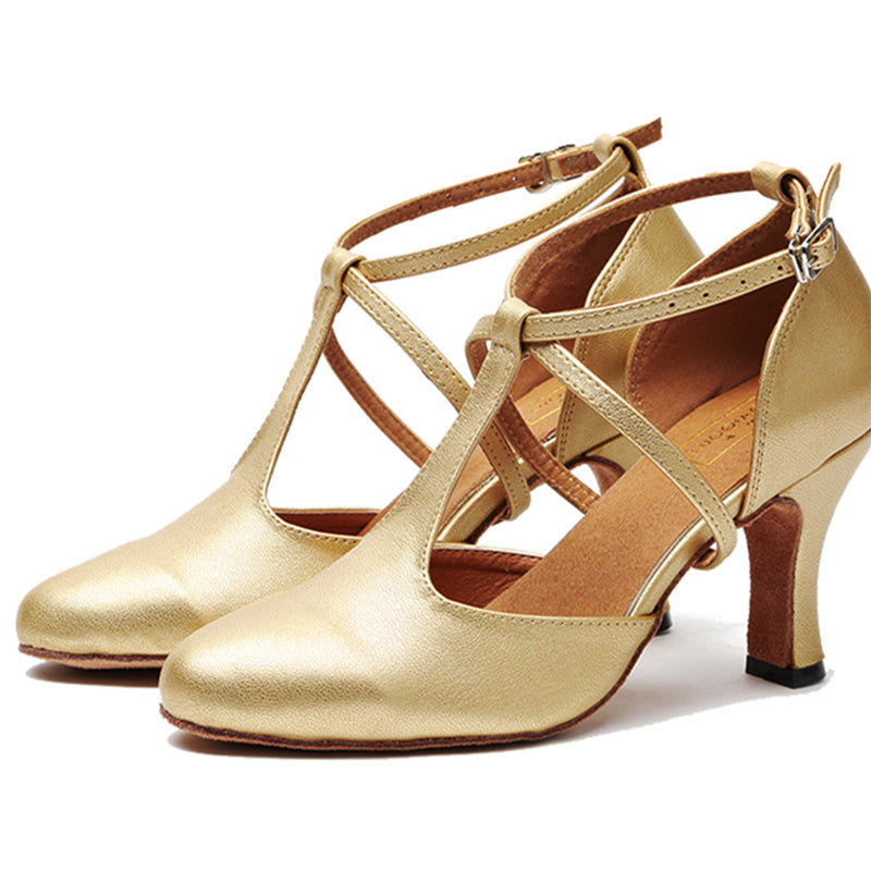HW Women's Real Leather Customized Heels Ballroom Dance Shoes Character Shoes