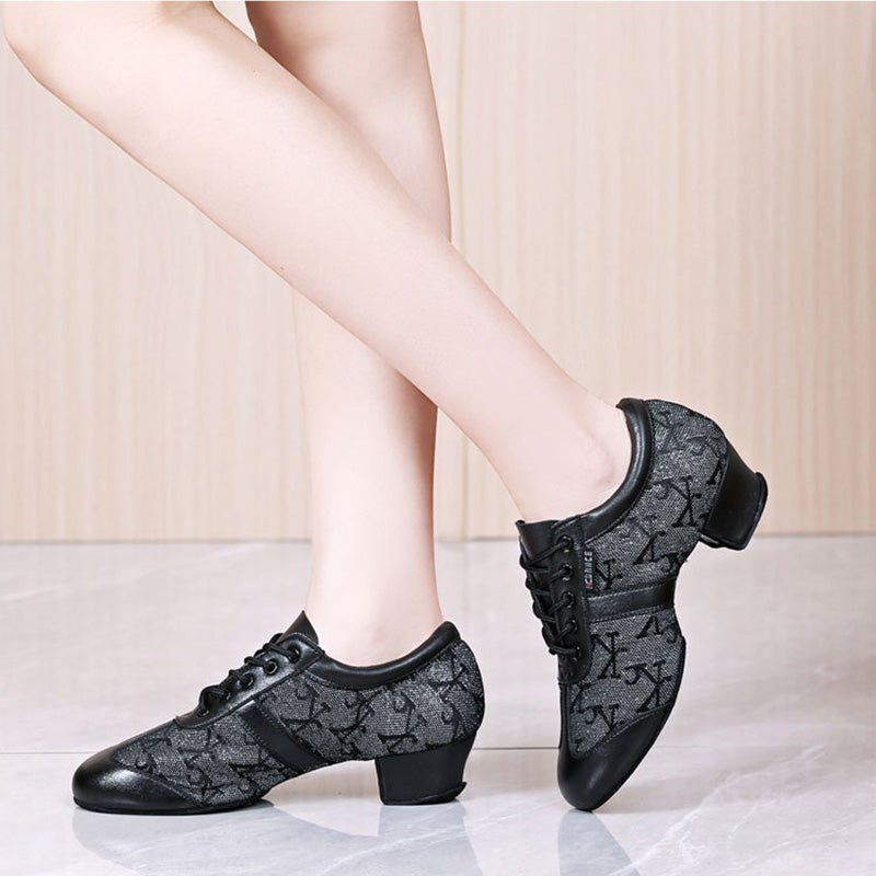 KCDANCE Women's Leatherette 3.5cm Heel With Lace-up Teaching