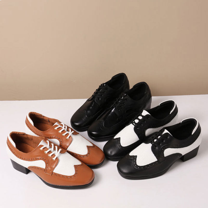 KCDANCE Men s 4.5cm Leatherette Heels Ballroom Dance Shoes Brown