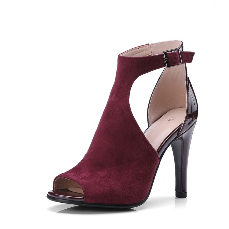DS Women's PU Suede Customized Heel Rubber Sole Dance Boots Dance Shoes