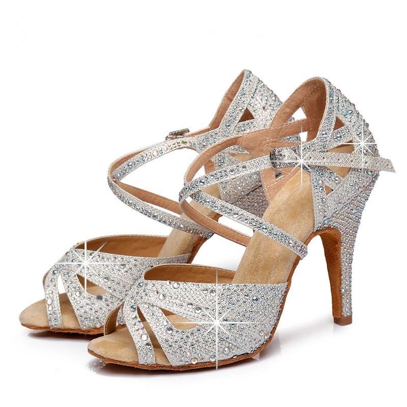 Women's Sparkling Glitter Customized Heel Latin Shoes/Salsa Shoes