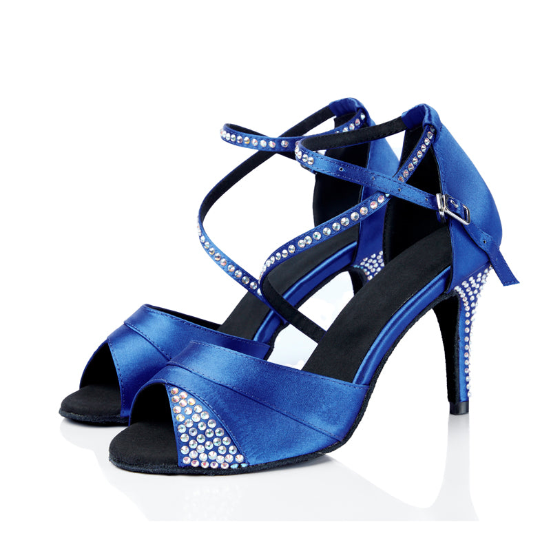 Women's Satin Customized Heel Latin Dance Shoes Salsa Shoes