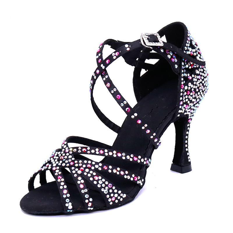 Louella - Fuschia Rhinestone 3.75 Latin and Ballroom Dance Shoes 10 / 3.75