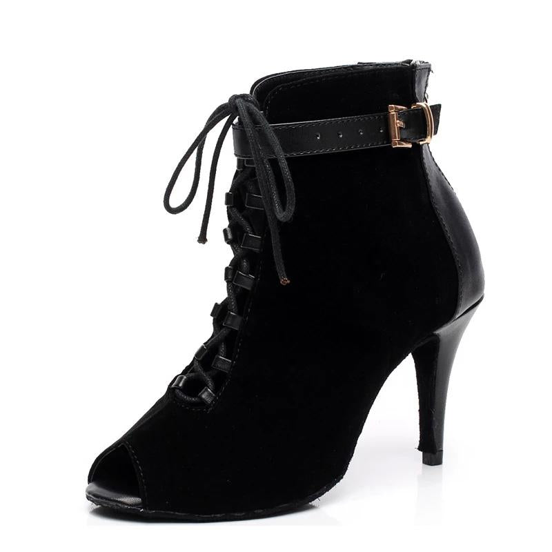 Women's Suede Leatherette Heels Latin With Lace-up Dance Shoes ...