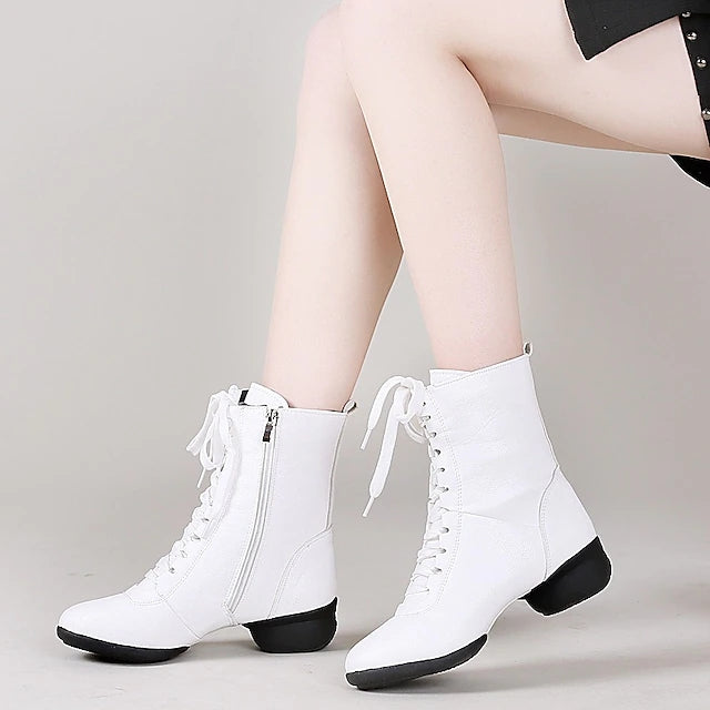 Women's Leatherette Boots Jazz With Lace-up Dance Boots/Dance Shoes ...